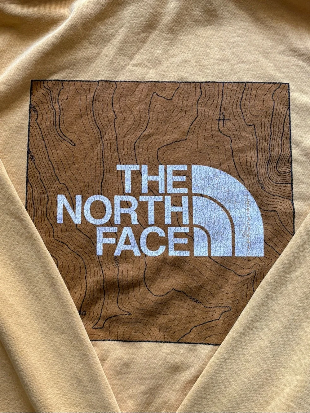 The North Face Men’s Hoodie Large Mustard Yellow Logo Pullover
